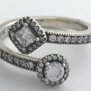 Pandora Abstract Elegance, Clear CZ Ring Sz 5